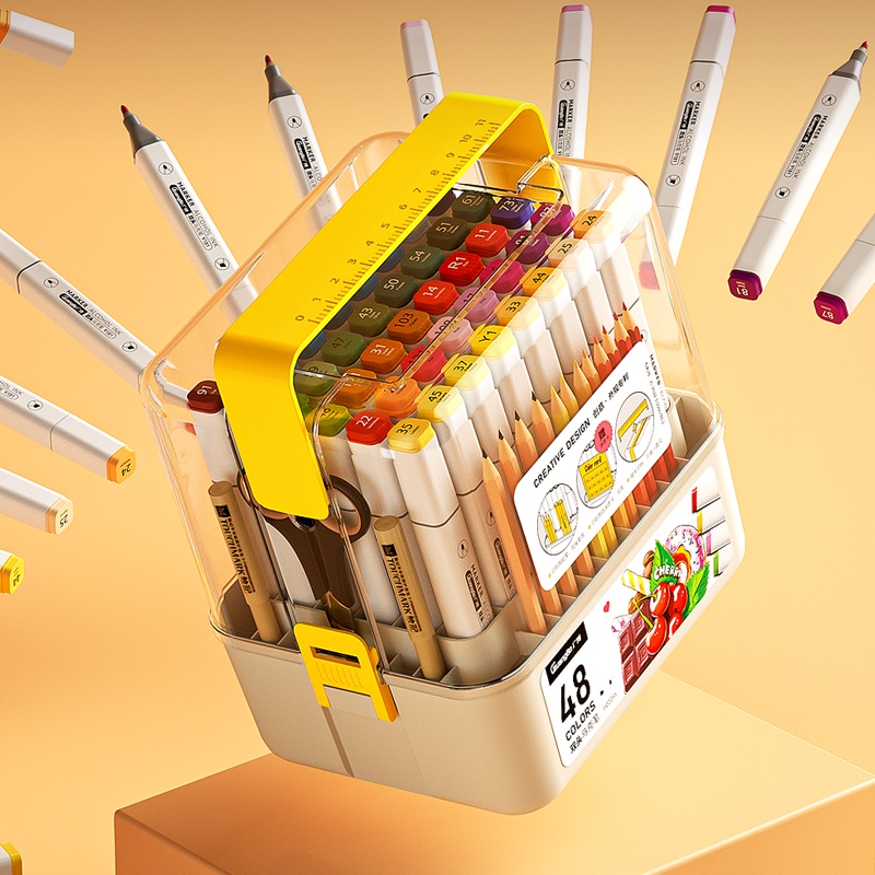 Bút Art Marker Box 12/24/36/48/60/80 màu cao cấp (8h/lố, 96h/thùng) GUBH02252/53/54/55/56/57