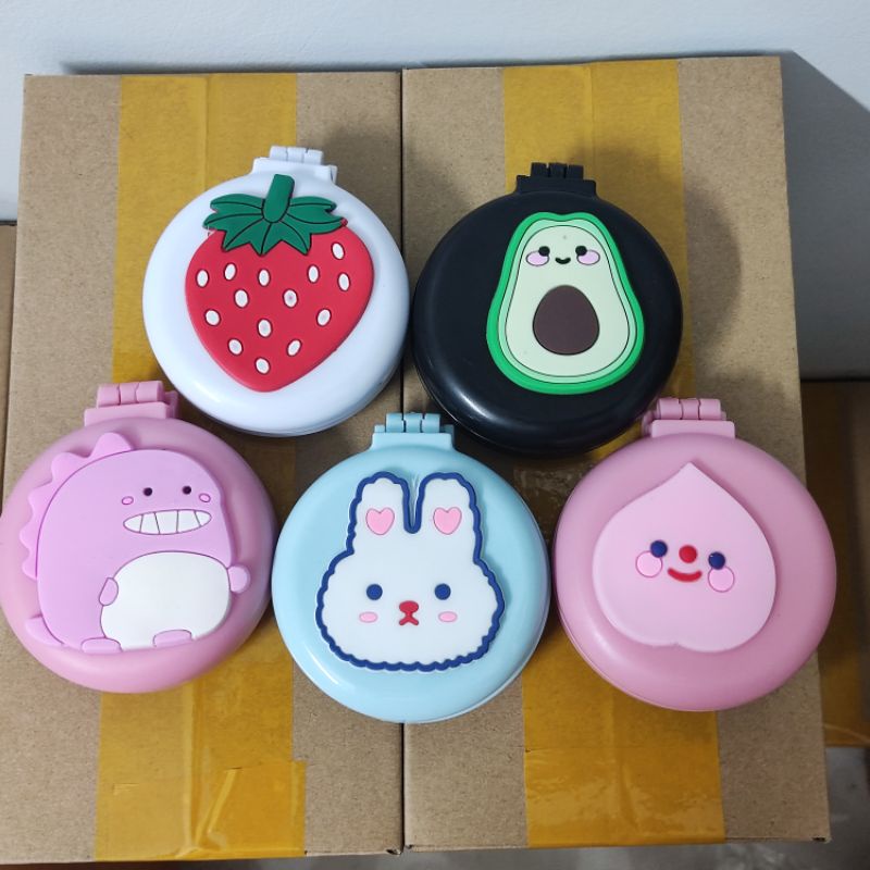 Lược Mềm Mại Có Gương Hình Hoạt Hình Dễ Thương Nhỏ Gọn