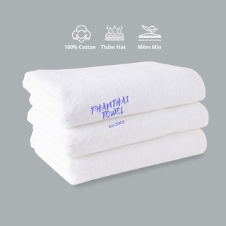 [Hàng A] Khăn bông tắm, gội đầu trắng nhiều kích thước 100% cotton