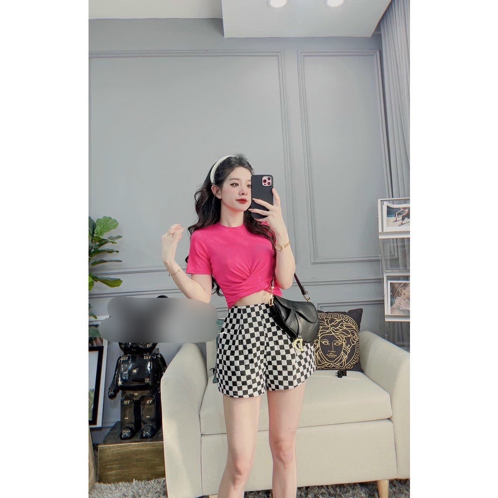 Áo thun gân xoắn bụng tay ngắn ôm body croptop siêu rẻ siêu xịn MC