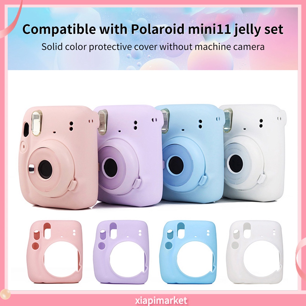 Vỏ Bảo Vệ Máy Ảnh Bằng Silicon Màu Sáng Đơn Giản Cho Instax Mini 11