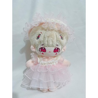 Outfit doll đầm tầng Hồng