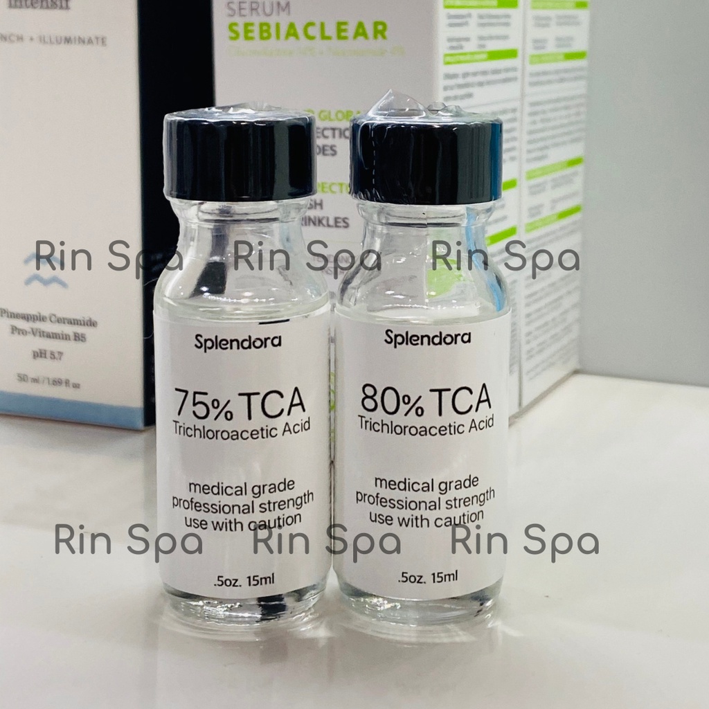 Peel chấm TCA 50%,75%, 80% Làm Đầy Sẹo Rỗ Sẹo Lõm Splendora | TRICHLOROACETIC ACID - Tặng kèm bao tay y tế