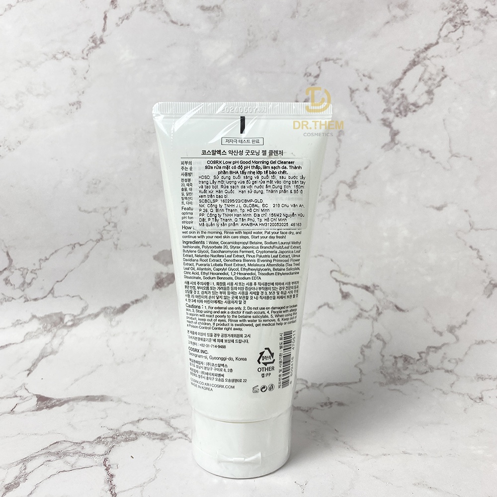 Sữa Rửa Mặt Cosrx Low pH Good Morning Gel Cleanser 150ml - Chiết Xuất Từ Dầu Cây Tràm Trà