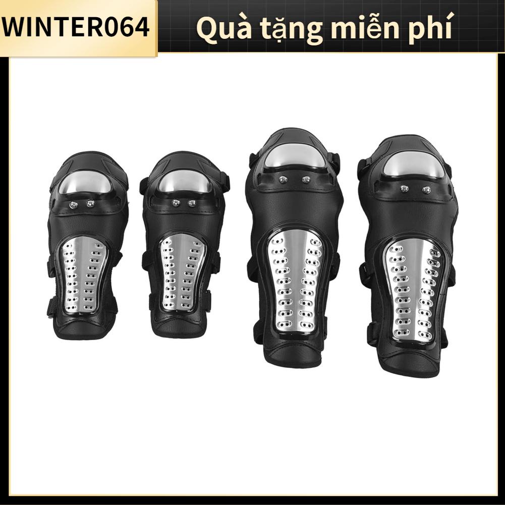 Winter064 Màu bạc Đen dành cho xe máy Miếng đệm đầu gối Elbow Guards Bảo vệ Xe đạp leo núi Motocross ATV
