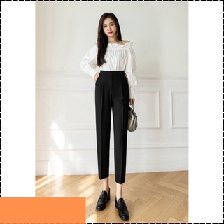 Quần baggy nữ, quần tây nữ chất tuyết mưa basic màu đen size SML SKUQ-01A2 xm.gianggiang