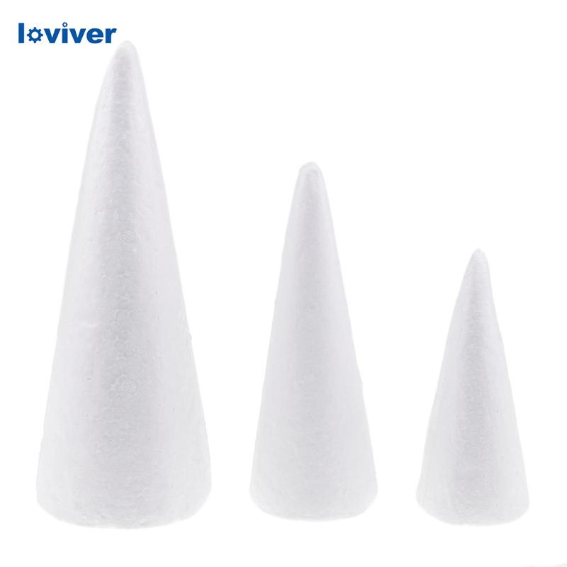 Set 3 Miếng Xốp Hình Nón 15 / 20 / 25cm Làm Mô Hình Thủ Công DIY