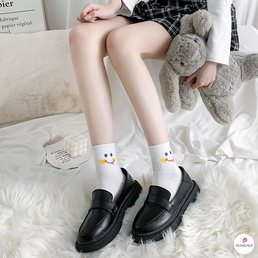 Tất vớ cổ cao kiểu dáng Hàn Quốc, set 5 đôi khác nhau dễ phối đồ - Sope Shop