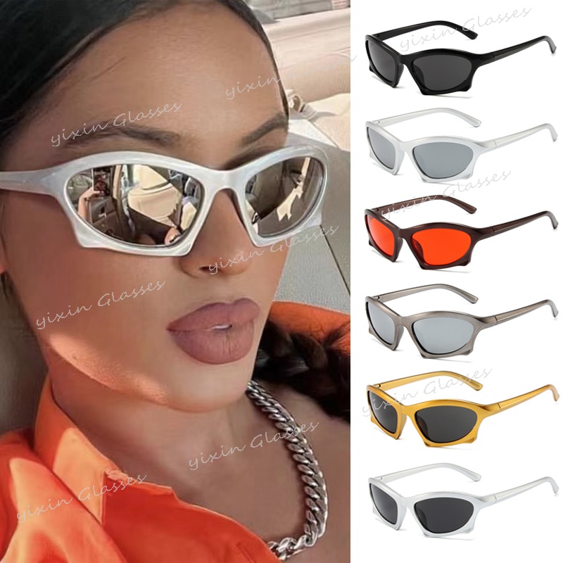 Kính Mát Chống Tia UV Hình Chữ Nhật Phong Cách Hiphop Dành Cho Nam Nữ