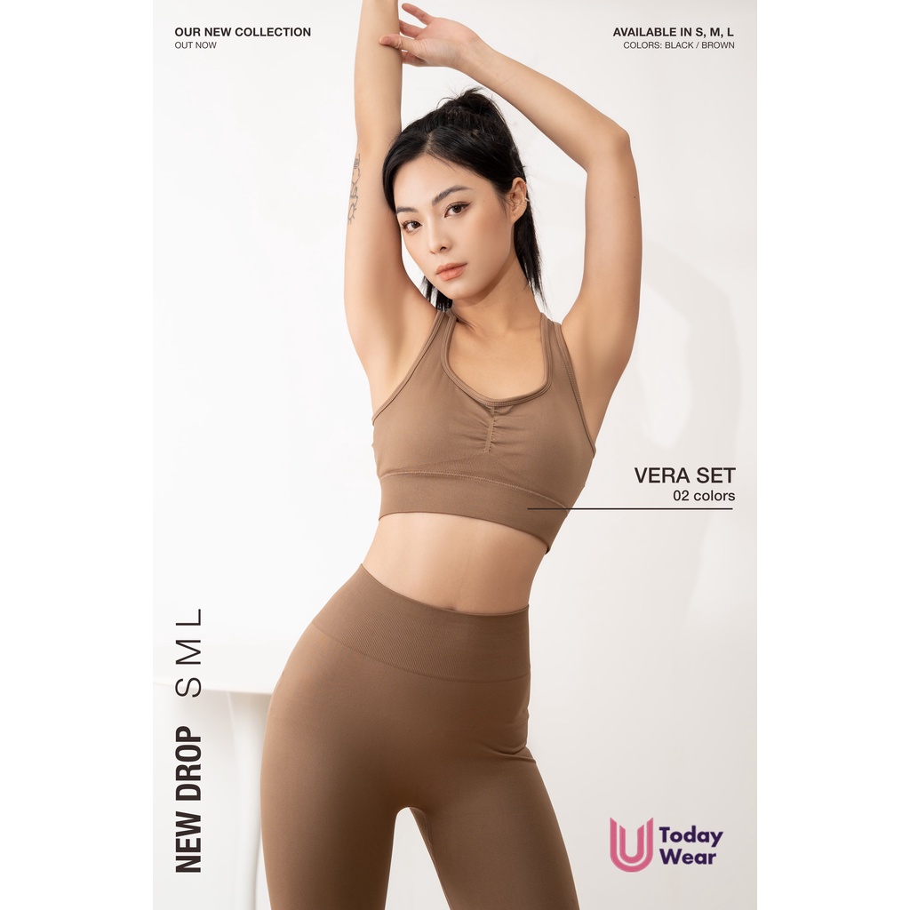 Set đồ tập gym yoga nữ Vera kèm mút nâng vòng 1 Today U Wear