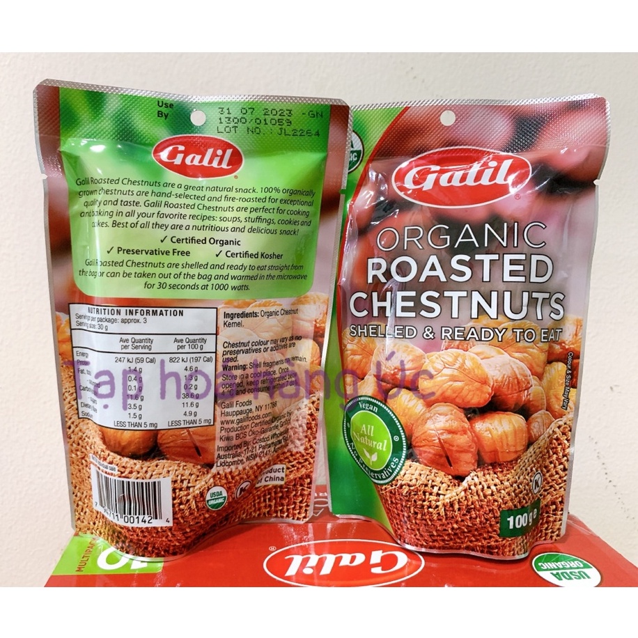Hạt Dẻ Rang Hữu Cơ Galil Organic Roasted Chestnuts