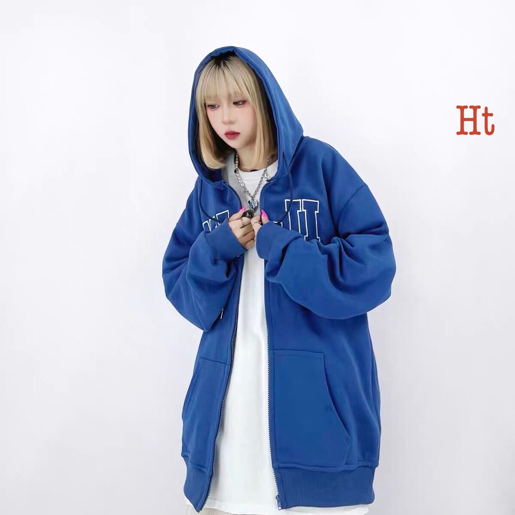 Áo khoác nỉ hoodie  Unisex - Hoodie zip form rộng có mũ dáng suông nam nữ HOT