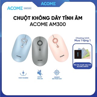 Chuột không dây acome am300 1600dpi chuột tĩnh âm chống ồn tiết kiệm pin - bảo hành 12 tháng