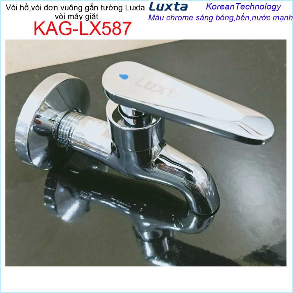Vòi lạnh gắn tường, vòi hồ Luxta KAG-LX587, Vòi xả nước xả xô âm tường nước mạnh tay gạt bền