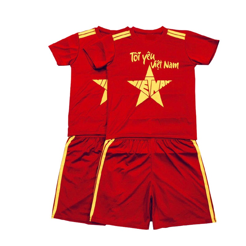 set 2 áo đấu đội tuyển Việt Nam dành cho bé từ 6-40kg- 2 màu khác nhau