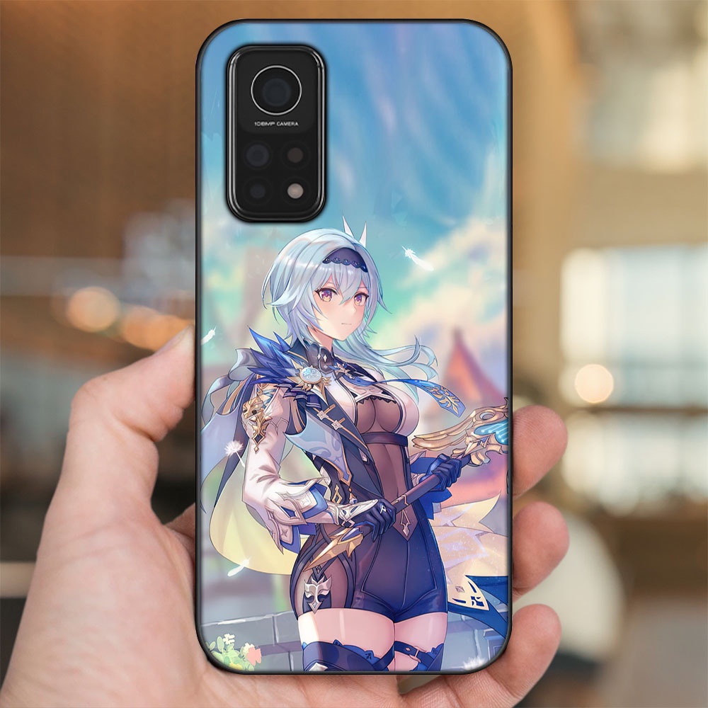 Ốp lưng Xiaomi Mi 10T Pro 5G viền đen in hình Eula Genshin Impact