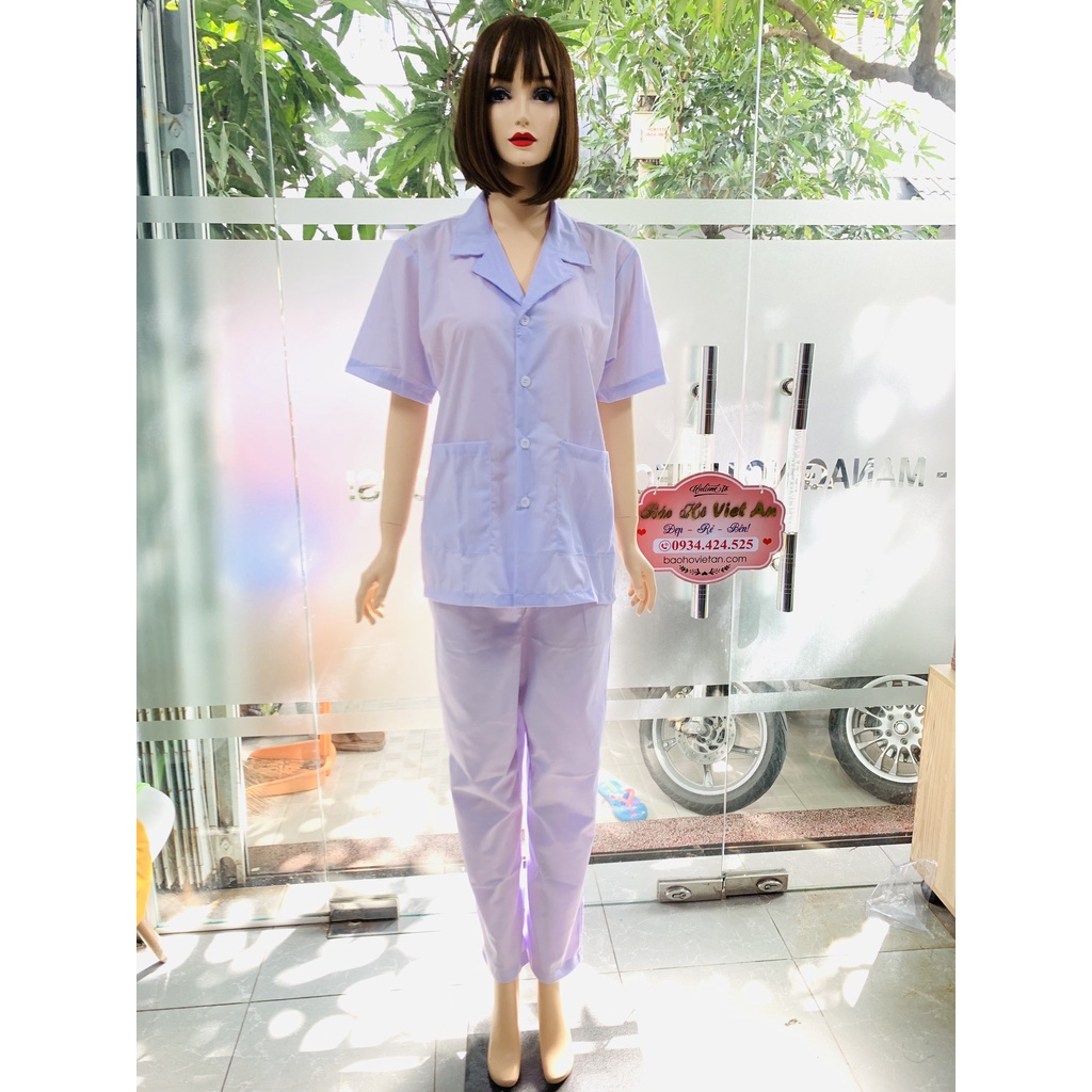 Set quần áo blouse ngắn tay dáng ngắn y tá, điều dưỡng, dược sĩ, spa,