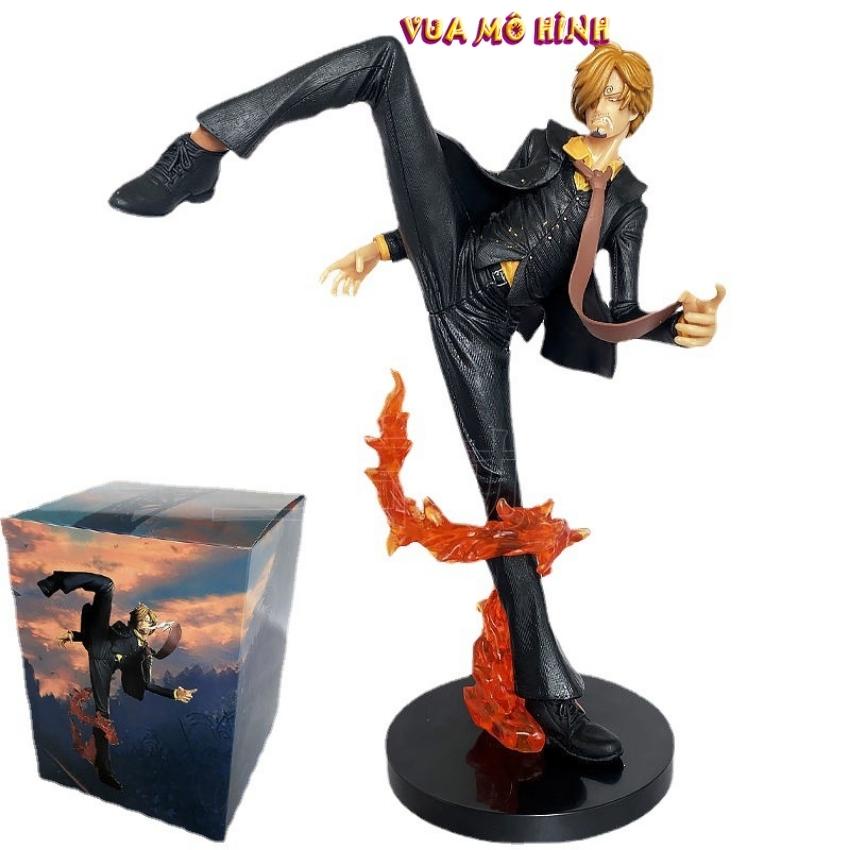 Mô hình One Piece - Figure VinSmoke Sanji chân lửa chiến đấu cao 20cm có LED full BOX