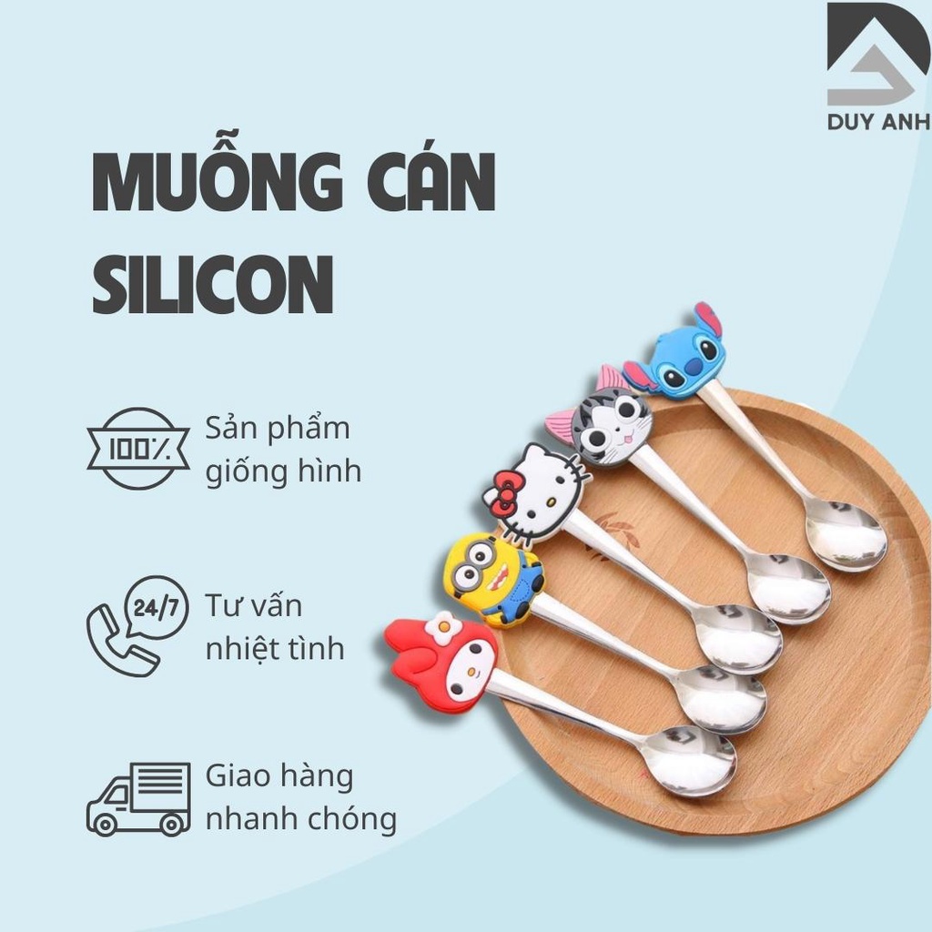 Combo 2 muỗng cán silicon hình thú