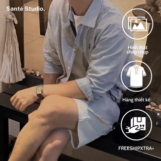 Áo sơ mi nam dài tay - vải cotton form rộng thêu hình nhỏ - RALA SHIRT by SANTÉ STUDIO