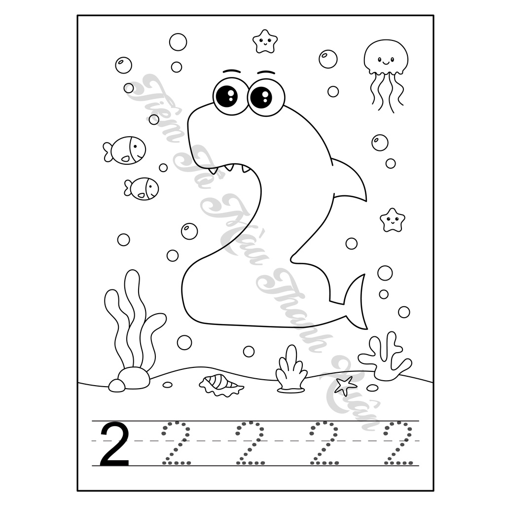 Set 26 Tờ Bảng Chữ Cái Tiếng Anh Và 10 Tờ Chữ Số Hình Baby Shark Cute Cho Bé - Tiệm Tô Màu Thanh Xuân