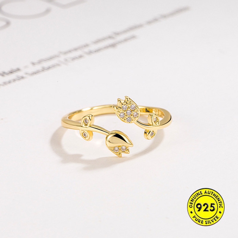 Nhẫn Mạ VàNg 18K HìNh Hoa Tulip Sang TrọNg U1150