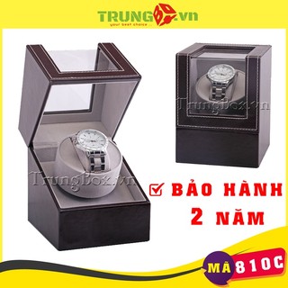 Hộp Lắc Đồng Hồ Cơ 1 Xoay Vỏ Da Màu Nâu - Mã 810C | SAIKE