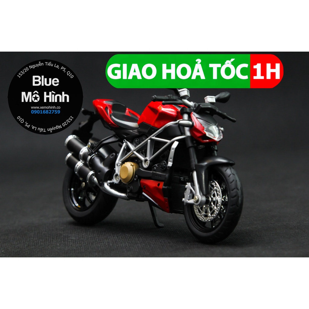 Blue mô hình | Mô hình xe Moto Ducati Streetfighter sáng đèn 1:12