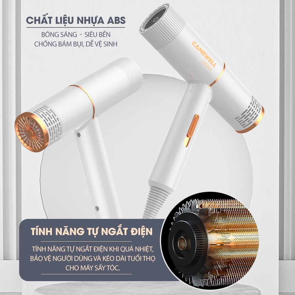 Máy sấy tóc mini công suất lớn 1200W tạo kiểu tóc chuyên nghiệp 2 chiều nóng lạnh V02 Nhìn như búa ấy.