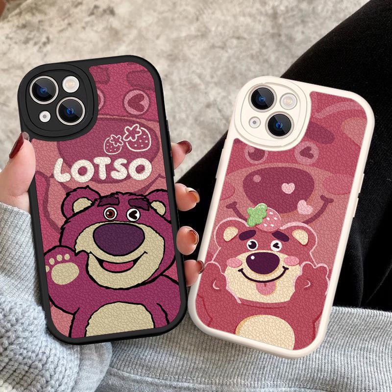 Ốp Điện Thoại Silicone Mềm Dạng Nhám Họa Tiết Gấu / Dâu Tây Cho iPhone 14 / 14Pro / 14plus / 13 / 12Pro7plus / 6sxs / xr 13