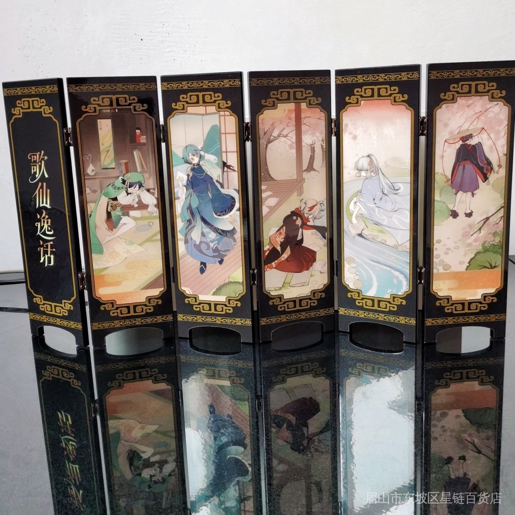 ★Genshin Impact★Năm Bản Bài Hát Cổ Tích ayaka & kazuha & Ventti & xingqiu & scaramouche Trang Trí Bàn Làm Việc Có Thể Gập Lạ