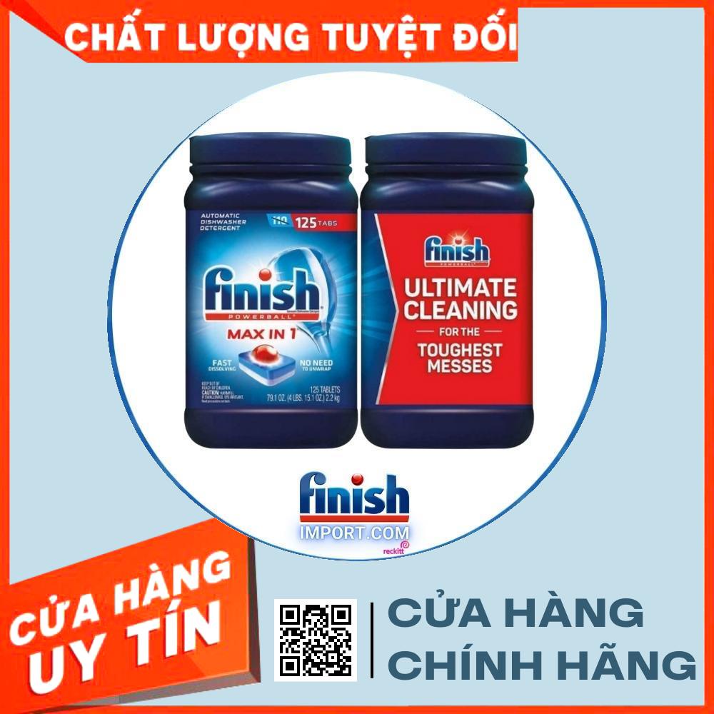Hộp 125 viên rửa chén Finish MAX IN 1 - Dễ dàng sử dụng Wrapper Tab Powerball (Mới dành cho máy rửa chén bát gia đình)
