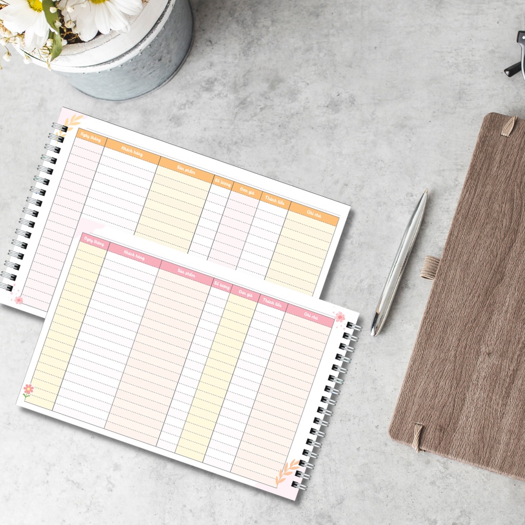 Sổ bán hàng - nhập hàng - thu chi 100 trang, in 2 mặt, size 21x15cm