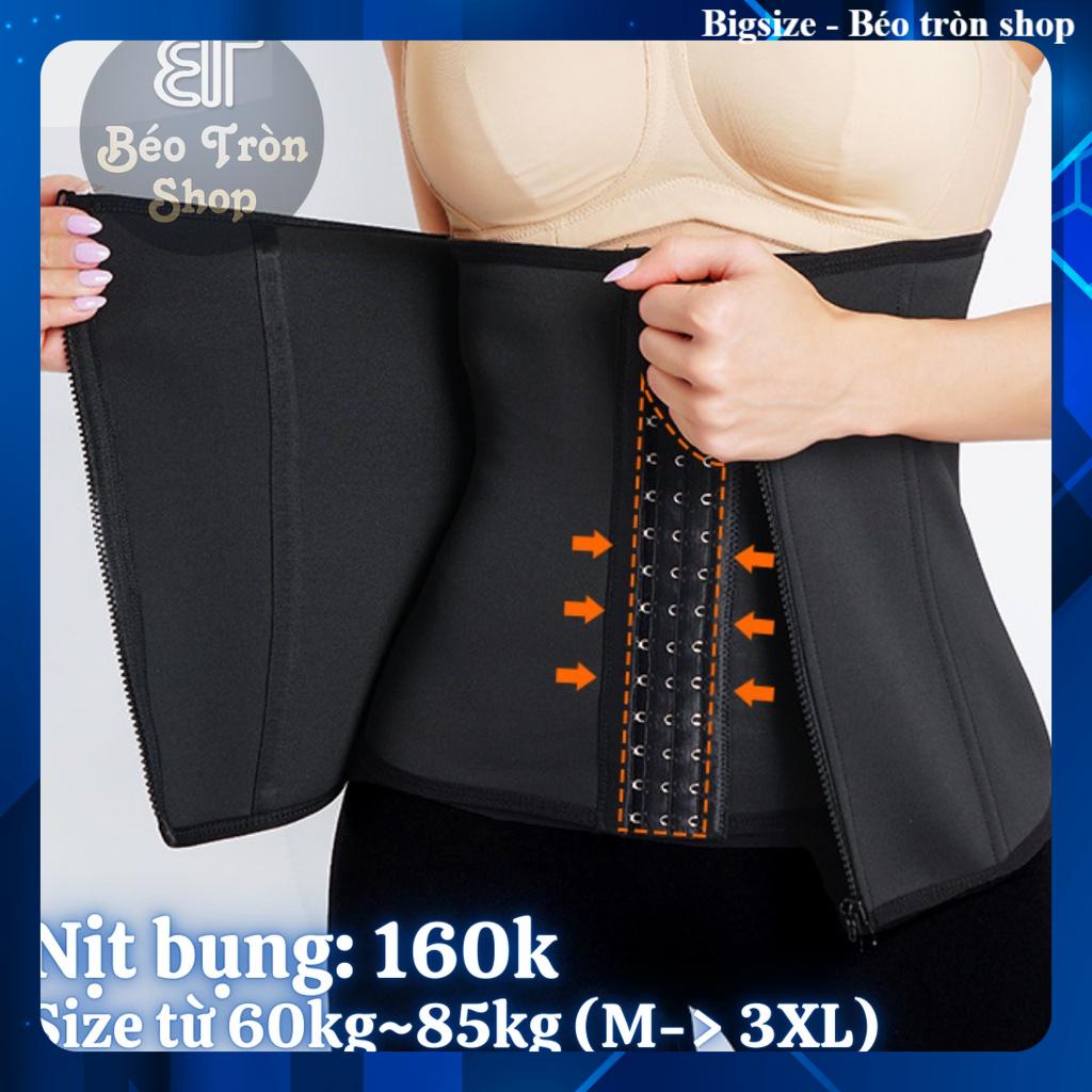 Đai Nịt Bụng Bigsize 2 Lớp - Có Móc Cài và Khóa Kéo - định hình eo - Béo tròn shop