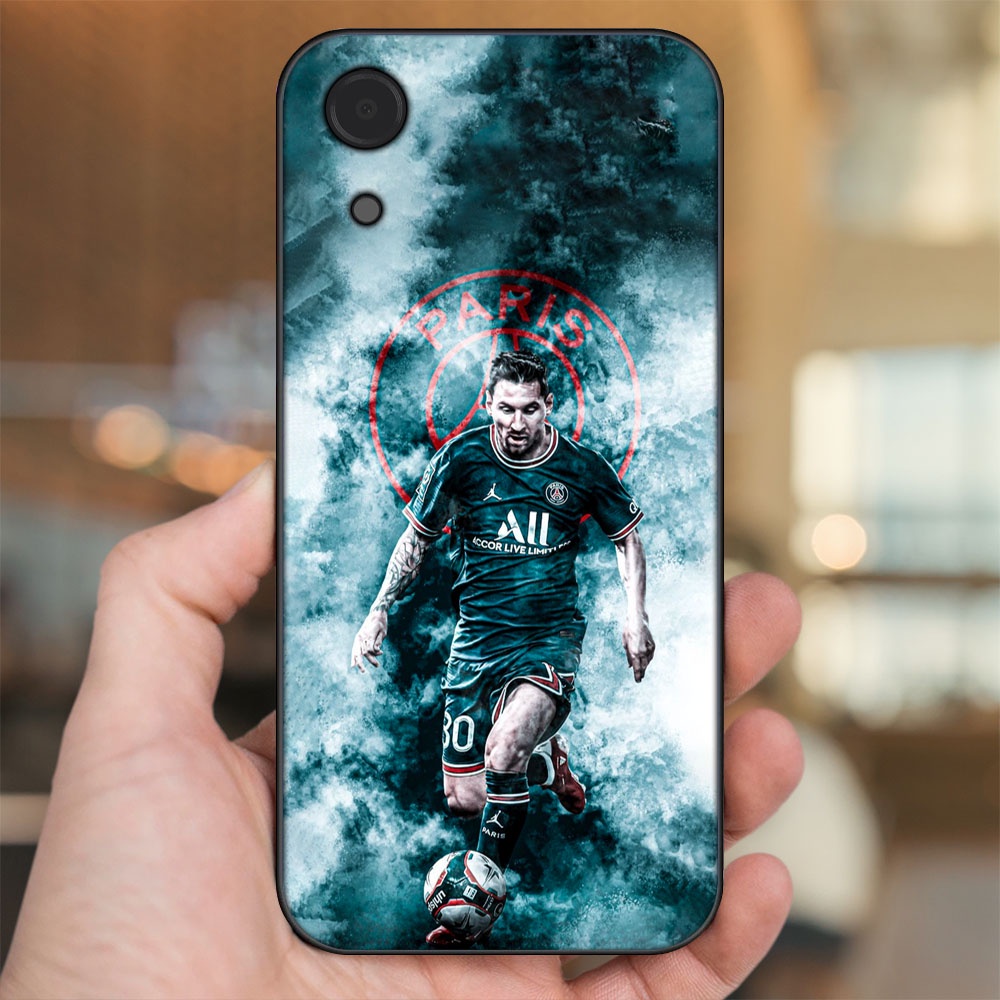 Ốp lưng Samsung A03 Core viền đen in hình Lionel Messi Barcelona PSG