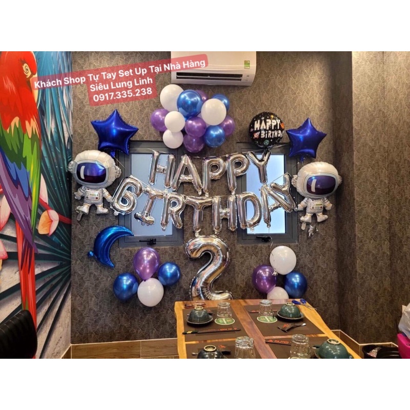 Set Bóng Trang Tri Sinh Nhật phi hành gia ( có thể đổi bóng Màu theo yêu cầu