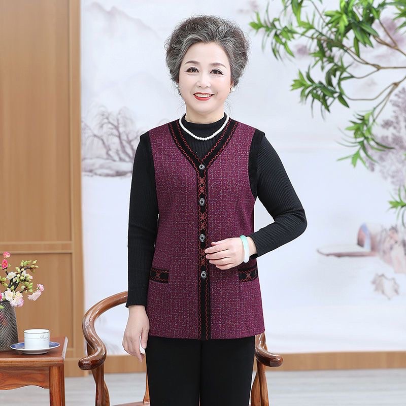 Áo gile dạ gấm trung niên cho bà và mẹ