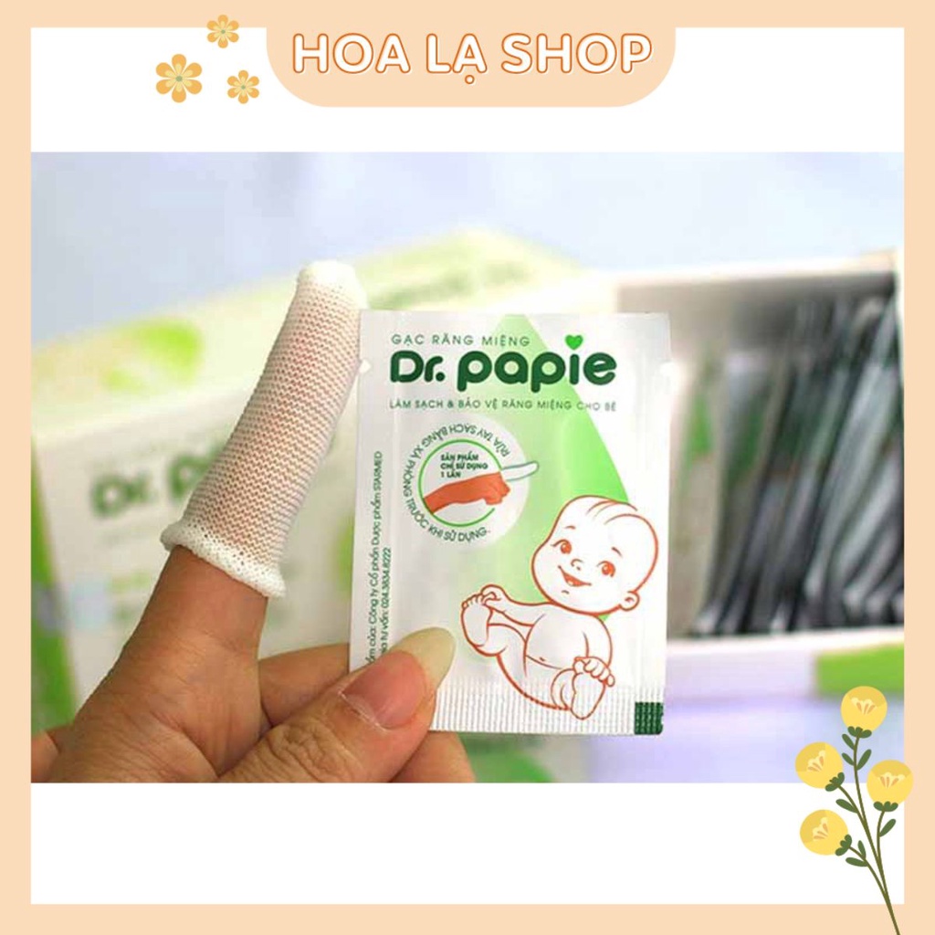 Gạc rơ lưỡi Dr Papie vệ sinh răng miệng / Rơ lưỡi Dr Papie cho bé (30 gói)
