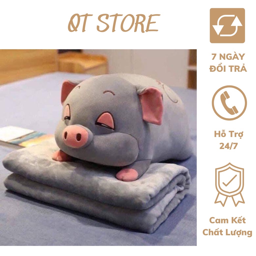 Chăn gối văn phòng 2 in 1 lợn sữa siêu đáng yêu