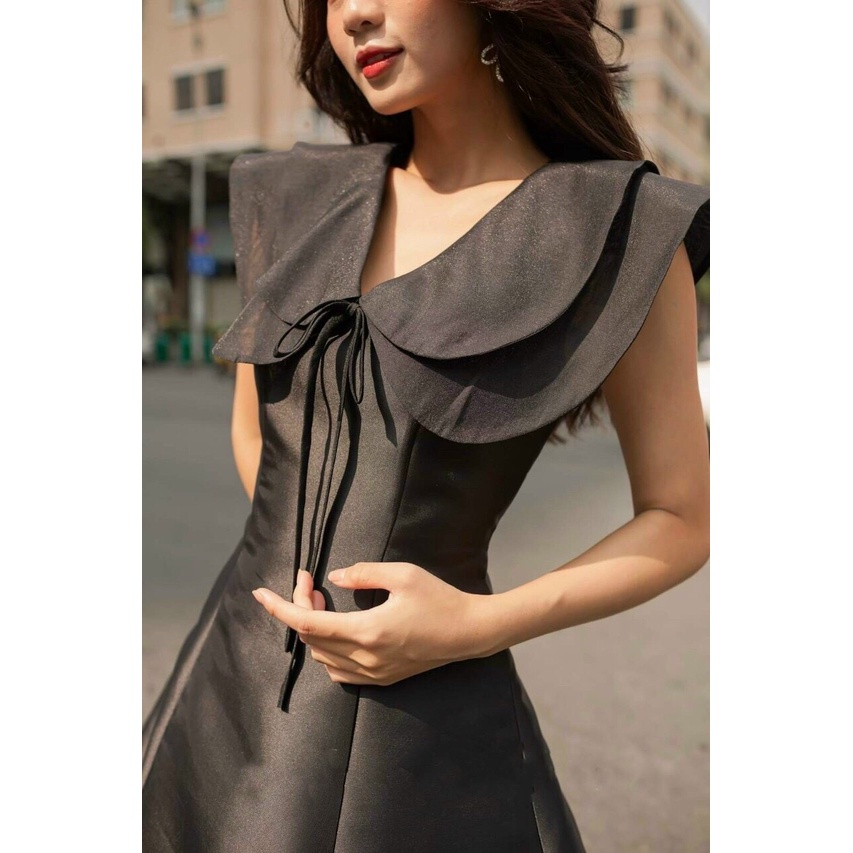 Đầm Váy 6 Mảnh Cổ Bèo Xòe Nhẹ