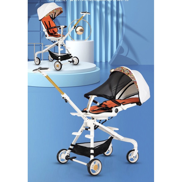 Xe đẩy 2 chiều gấp gọn cao cấp S600. 2 chiều 3 chế độ ngồi ngả nằm