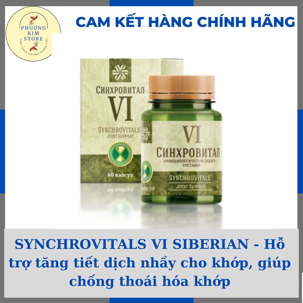 [CHÍNH HÃNG] -SYNCHROVITALS VI SIBERIAN - Hỗ trợ tăng tiết dịch nhầy cho khớp, giúp chống thoái hóa khớp - Hộp 60v