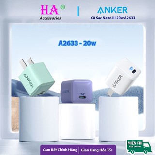 Củ Sạc Anker PowerPort III Nano A2633 20W Công nghệ iQ3 Sạc Nhanh PD QC