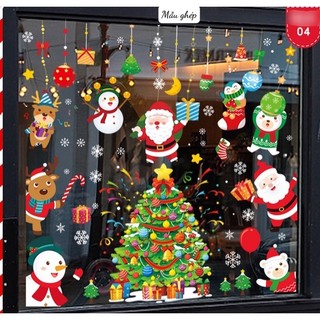 Decal trang trí noel dán kính tĩnh điện - họa tiết giáng sinh phong phú đa dạng SK332