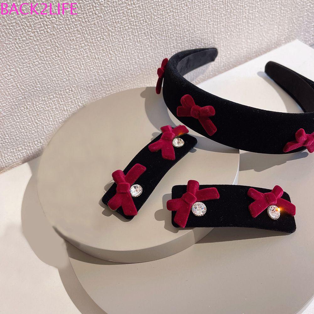 2 Băng Đô Cài Tóc Bằng Vải Nhung Chống Trượt Thời Trang Cho Bạn Gái