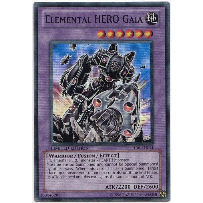 Yugioh - Thẻ bài Elemental Hero Gaia - CT08-EN011 - Super Rare