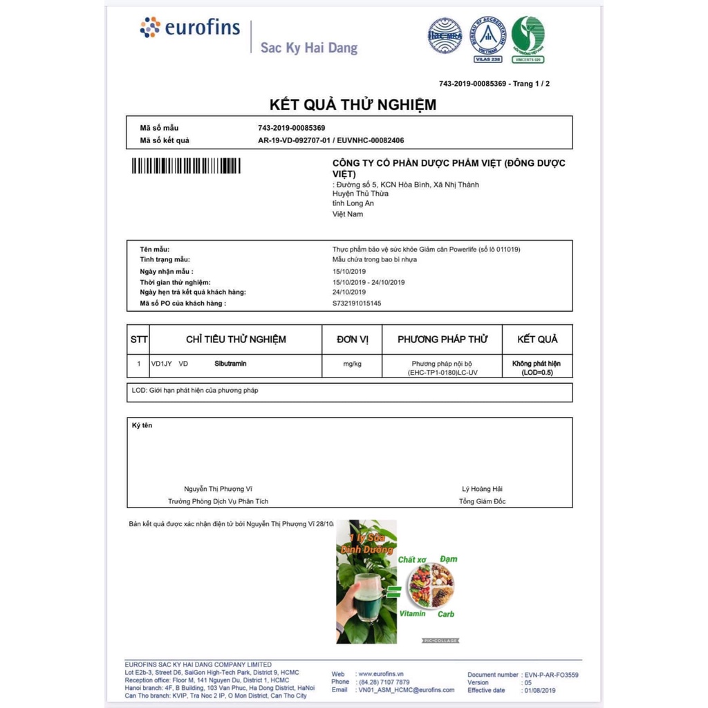 Sữa Tảo Giảm Cân Powerlife Las Beauty Chính Hãng 260gr