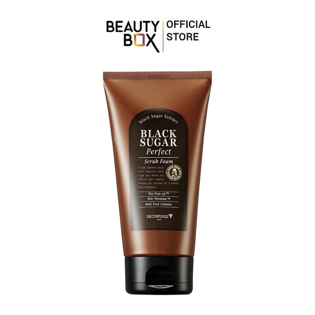 Sữa Rửa Mặt Có Hạt Skinfood Black Sugar Perfect Scrub Foam 180Ml