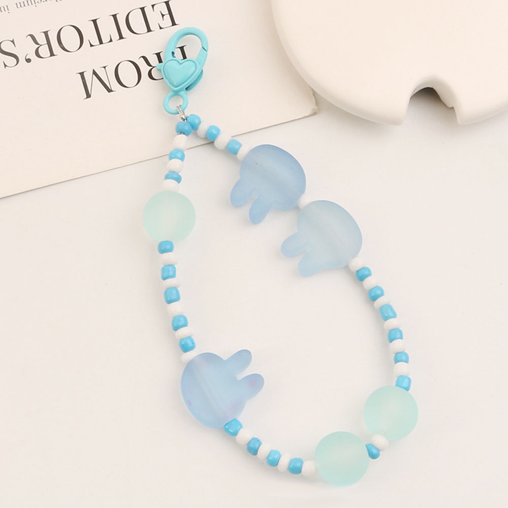 Móc Khóa Xỏ Hạt Màu Trơn Hình Thỏ Hoạt Hình Trang Trí Tai Nghe Không Dây