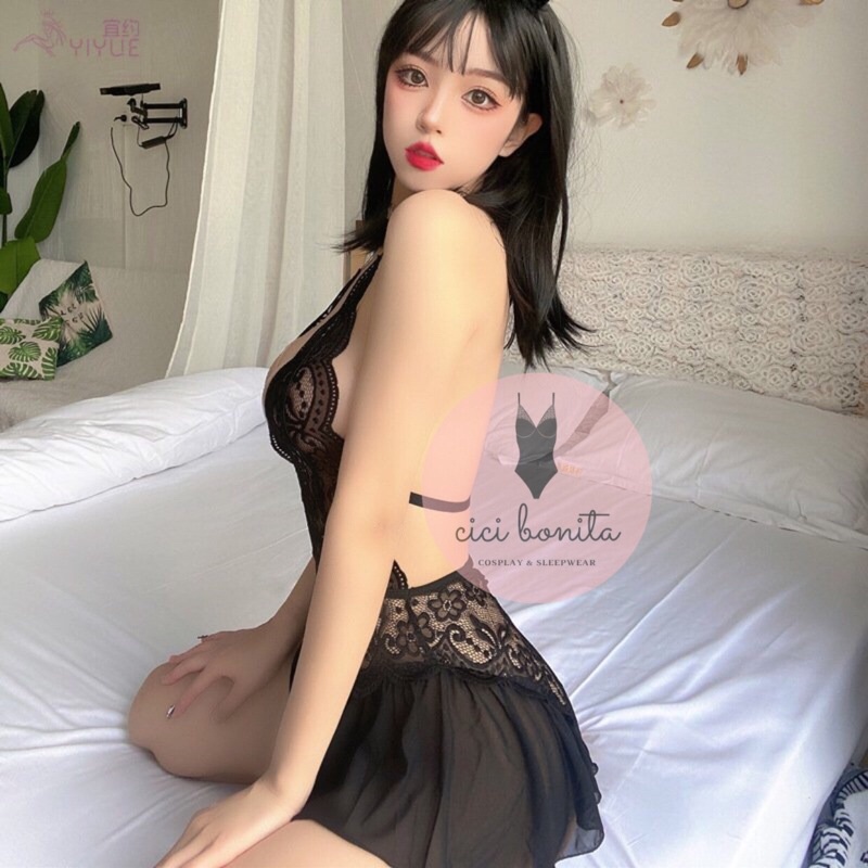 Bodysuit ren phối voan dáng xòe xẻ ngực nóng bỏng CICI BONITA HCM CB14- Ship hỏa tốc HCM | BigBuy360 - bigbuy360.vn